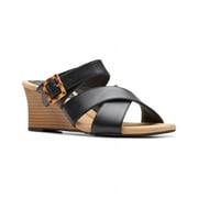 Clarks Kyarra Judi Leather Sandal, 8, Black